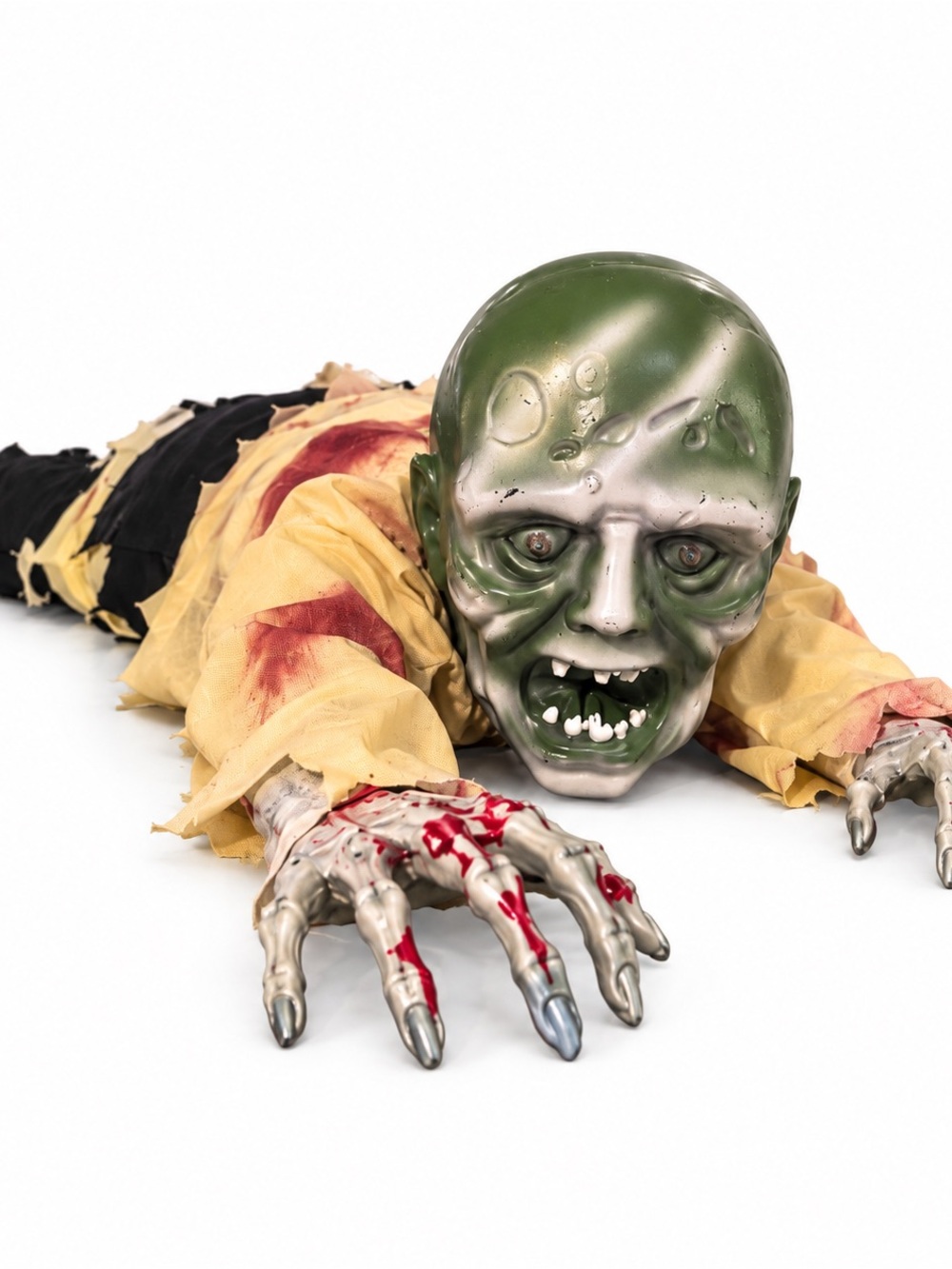 Crawling Zombie Halloween Animatronic Motion Activated Light Up Sound 43"